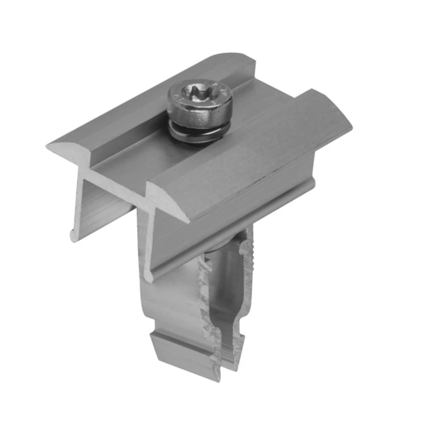 Clemă de mijloc universala 30-40mm rapida cu pin împământare pt. profil H 40x40mm, fixare panouri solare fotovoltaice
