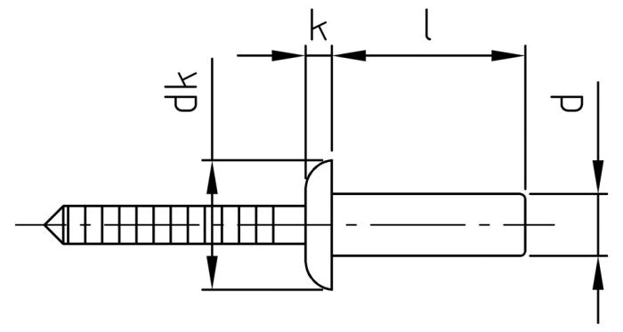 ISO 16585 - Nituri pop cu cap concav etans si tija canelata - 6,4 x 14 mm - 250 buc.