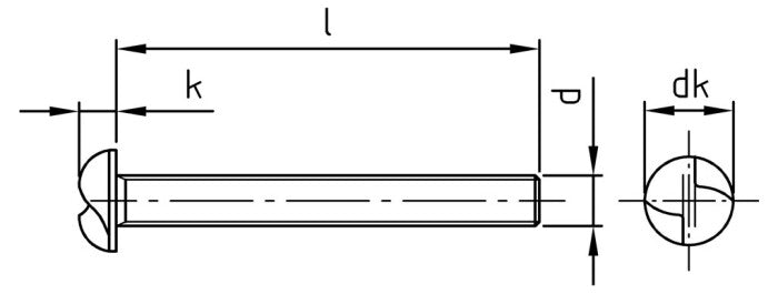 Surub siguranta cap plat cu filetare unidirectionala - M4 x 20 mm - 100 buc.
