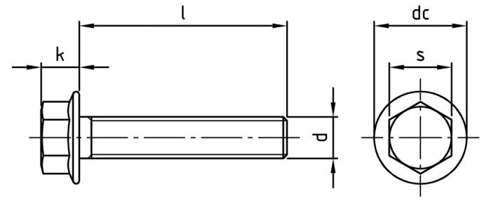 DIN 6921 - Surub cap hexagonal cu flansa guler - M8 x 45/45 mm - 200 buc.