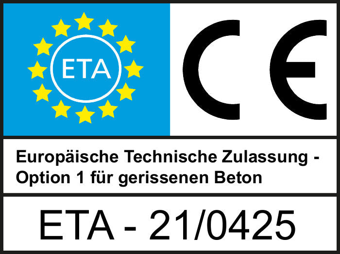 Surub pentru beton cap bombat ETA-21 0425 otel inoxidabil A4