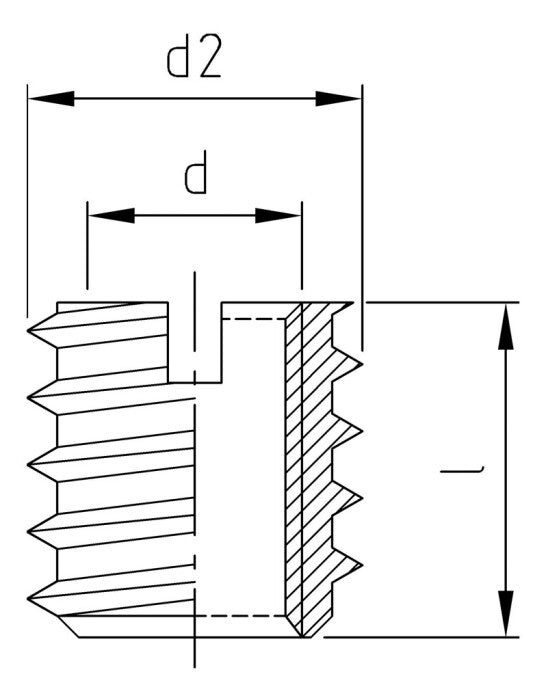 Insertii dublu filetate interior-exterior tip B - M6 x 15 mm - 250 buc.