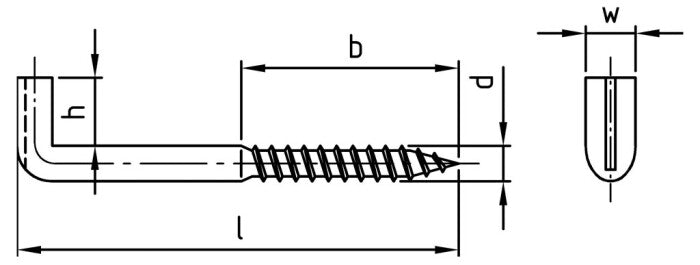 Surub lemn tip L pentru agatare cu cap crestat - 5,2 x 65 mm - 100 buc.