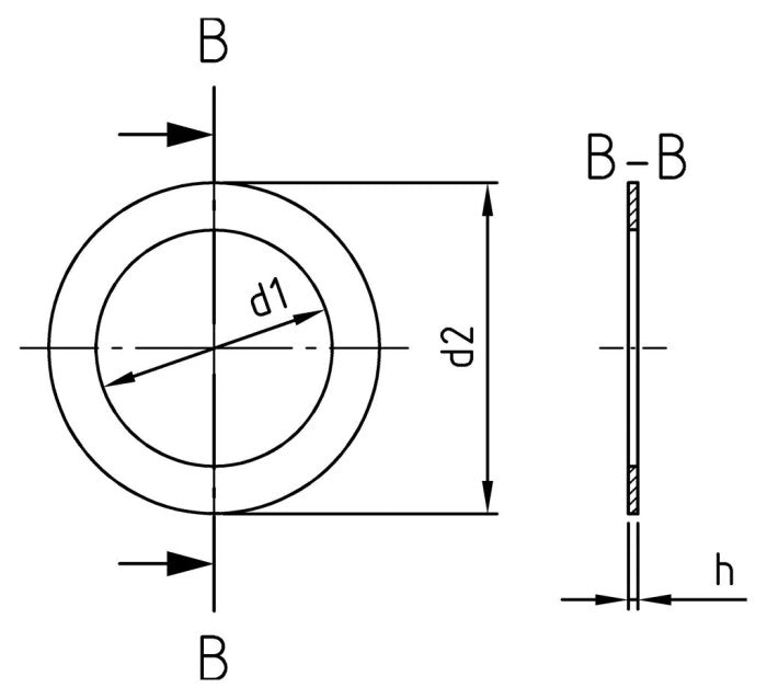 DIN 988 - Saiba de reglare - 12 x 18 x 0,5 mm - 100 buc.