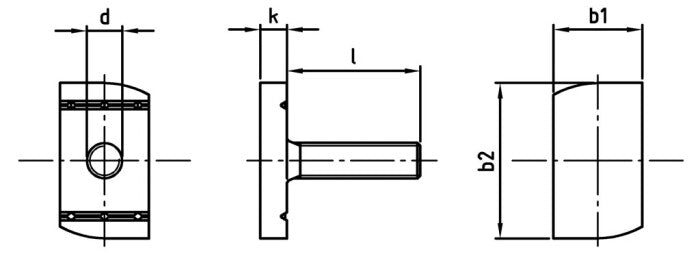 Surub cap T ciocan pentru profil 41/41 sau 41/21 crestat vertical - M8 x 30 mm - 100 buc.