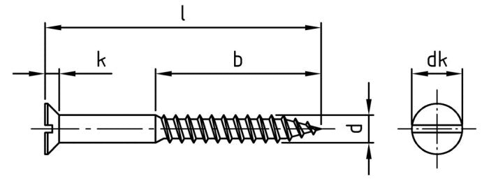 DIN 97 - Surub lemn dulgherie cap inecat crestat filet partial - 10,0 x 80 mm - 100 buc.