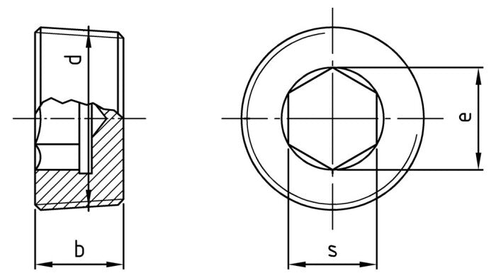 DIN 906 conform DIN 3858 - Dop pentru tevi cu hexagon interior si filet conic - R 3/4" - 25 buc.