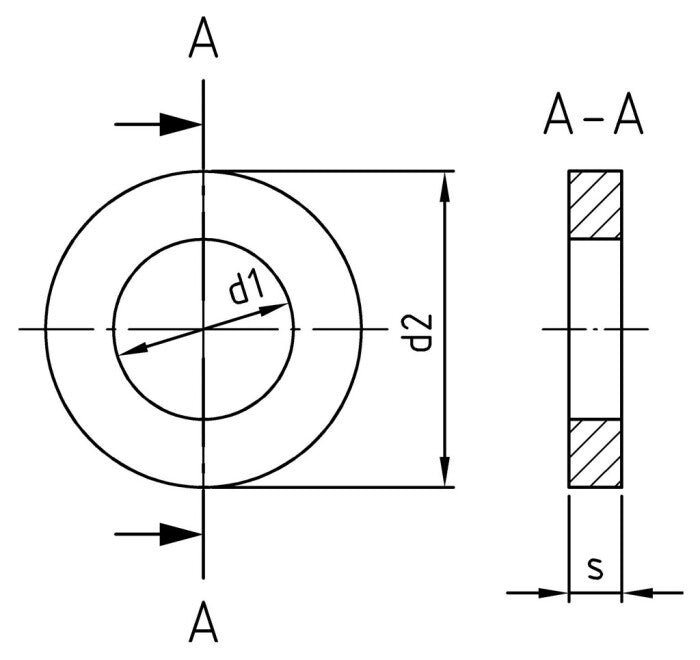 DIN 7349 - Saiba plata pentru suruburi si stifturi seria grea - 23,0 mm - 50 buc.