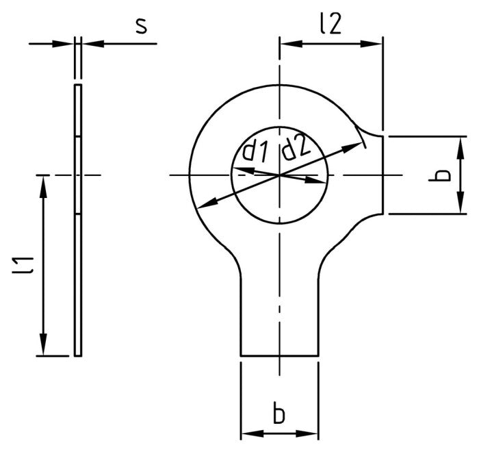 DIN 463 - Saiba de siguranta cu 2 aripi - 4,3 mm - 100 buc.