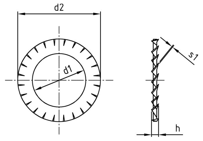 DIN 6798 - Saiba elastica crestata exterior tip A - 21,0 mm - 200 buc.