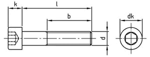 ISO 4762 - Surub cap cilindric / imbus filet partial - M 22 x 90 mm - 25 buc. - Admira Distribution
