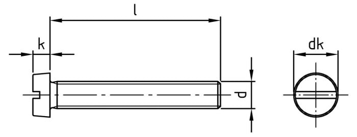 DIN 84 - Surub cap cilindric bombat crestat - M3 x 14 mm - 500 buc.