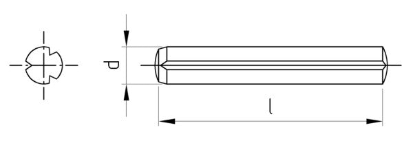 DIN 1473 - Stift canelat cu nervuri cilindrice pe lungime completa - 5 x 8 mm - 200 buc.