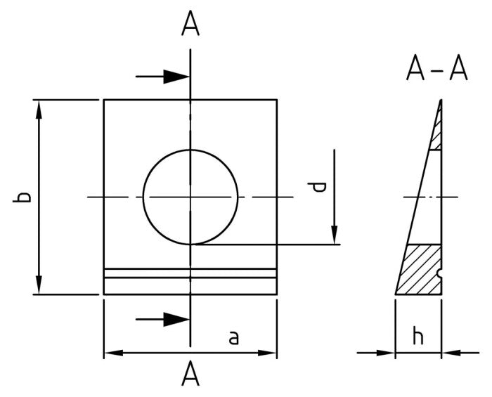 DIN 435 - Saiba patrata pentru profil I - 11 mm - 50 buc.