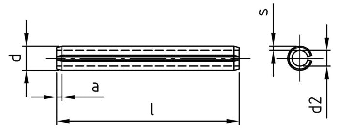 ISO 8752 - Stift elastic crestat serie grea - 8 x 30 mm - 250 buc.