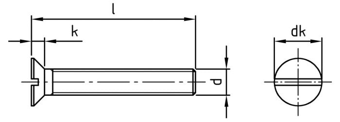DIN 963 - Surub cap inecat crestat filet complet - M10 x 110 mm - 50 buc.