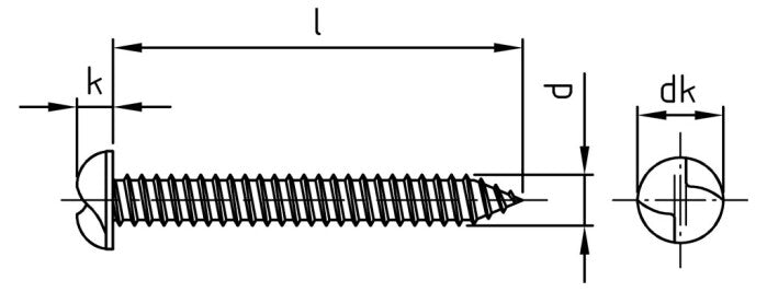Surub siguranta cap plat cu filetare unidirectionala - C 6,3 x 38 mm - 100 buc.