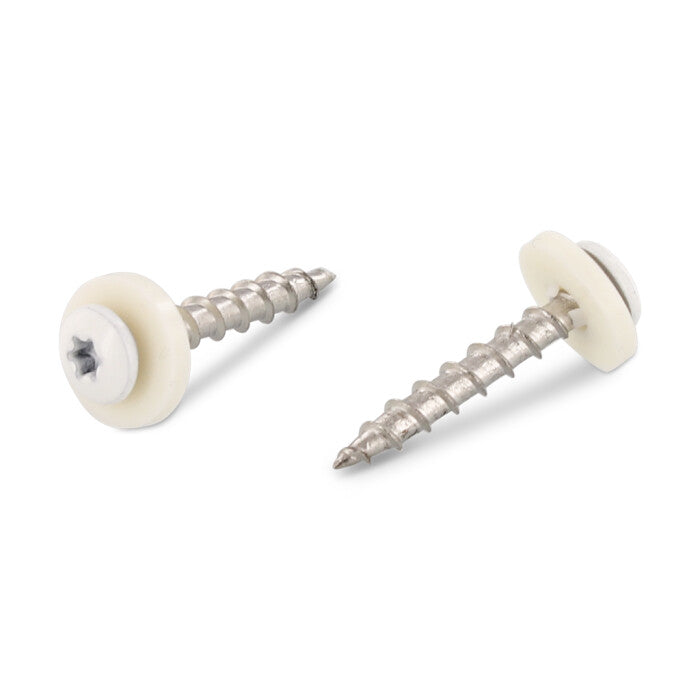 Surub pentru glaf cu saiba poliamida, filet pas mediu - C 3,9 x 25 TX 15 - RAL 9003 - 200 buc.