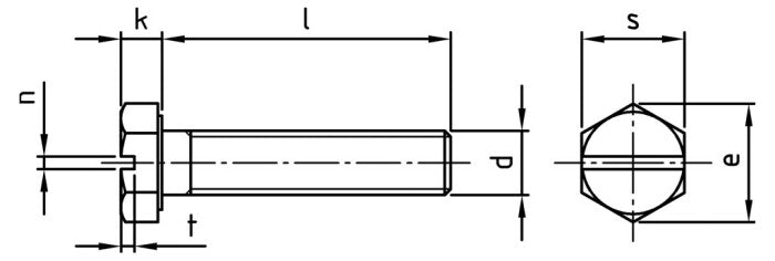 DIN 933 - Surub cap hexagonal crestat filet complet - M5 x 40 SZ mm - 500 buc.