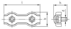 Clema dubla pentru strangere cablu metalic - 8 mm - 5 buc. - Admira Distribution