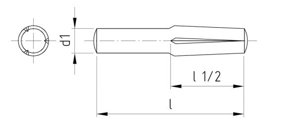 DIN 1474 - Stift canelat cu nervuri cilindrice inverse 1/2 lungime - 2 x 20 mm - 500 buc.