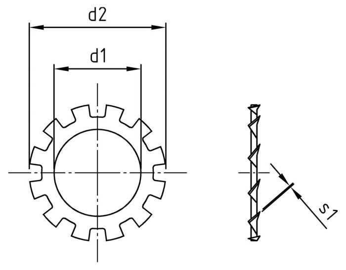 DIN 6797 - Saiba elastica cu dinti exteriori tip A - 2,2 mm - 1000 buc.