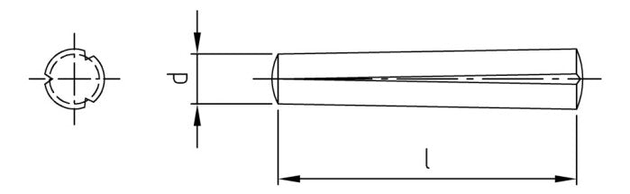 DIN 1471 - Stift cilindric cu nervura conica completa - 10 x 50 mm - 25 buc. - Admira Distribution