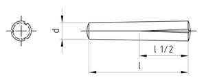 DIN 1472 - Stift cilindric cu nervura conica partiala - 8 x 18 mm - 50 buc. - Admira Distribution