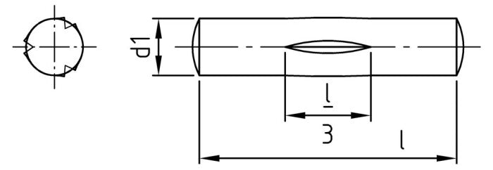 DIN 1475 - Stift cilindric cu nervura centrala - 4 x 50 mm - 200 buc. - Admira Distribution