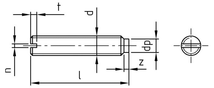 DIN 417 - Stift filetat cu crestatura varf cilindric - M 8 x 35 mm - 100 buc. - Admira Distribution