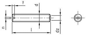 DIN 438 - Stift filetat cu crestatura varf concav - M 5 x 5 mm - 200 buc. - Admira Distribution