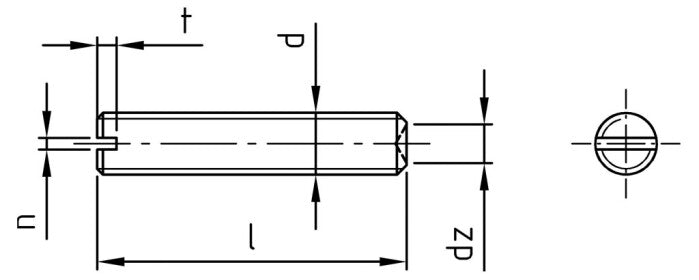 DIN 438 - Stift filetat cu crestatura varf concav - M 8 x 20 mm - 100 buc. - Admira Distribution