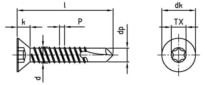 DIN 7504 - Surub autoforant cap inecat tip O - 5,5 x 19 mm - 1000 buc. - Admira Distribution