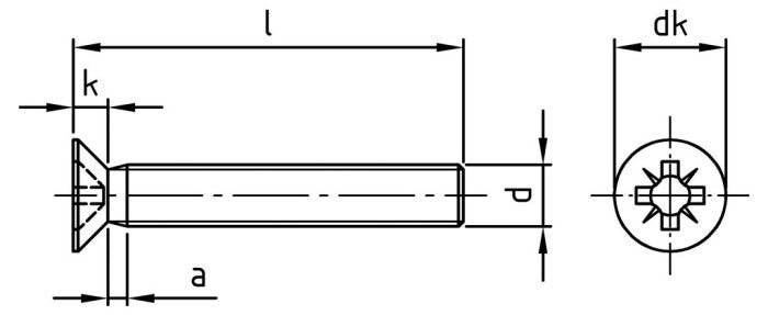 DIN 965 - Surub cap inecat cruce - M3 x 5 mm - 500 buc.
