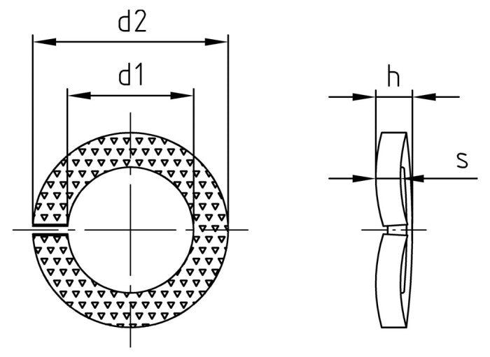 Saiba de blocare zimtata ondulata cu crestatura - M6 - 1000 buc.