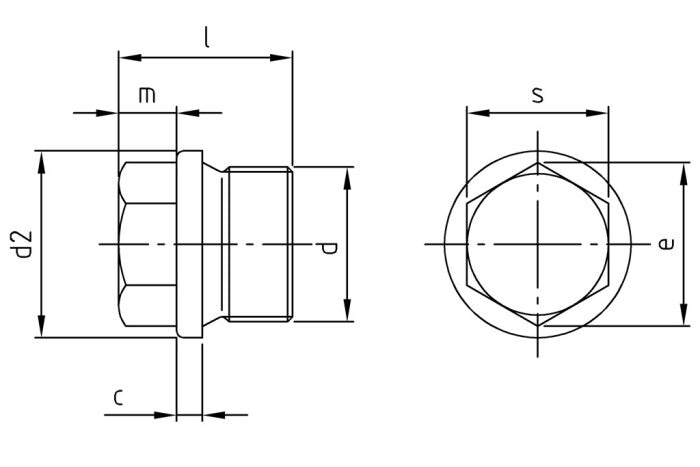 DIN 910 conform DIN 13 - Dop cu filet exterior si cap hexagonal - M12 x 1,5 mm - 50 buc.