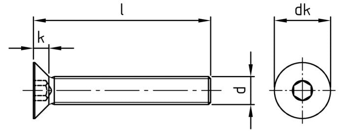 ISO 10642 - Surub cap inecat locas hexagonal filet complet - M12 x 30 mm - 50 buc. - Admira Distribution