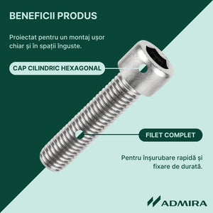 ISO 4762 - Surub cap cilindric / imbus filet complet - M 12 x 55 mm - 50 buc. - Admira Distribution