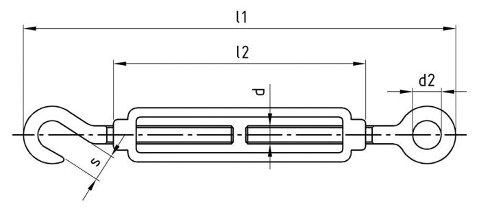 Surub de intindere cabluri / franghie carlig - ochi - M 6 mm - Admira Distribution