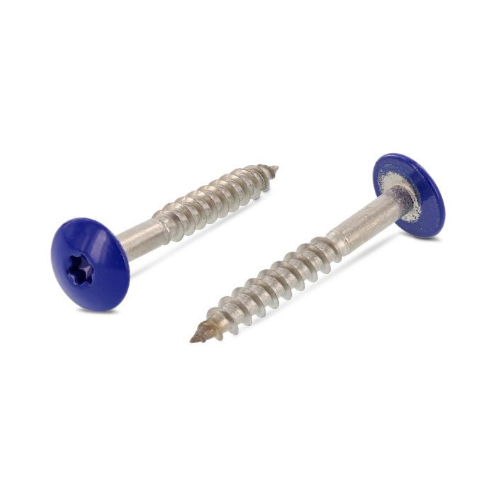 Surub lemn dulgherie cap stea colorat - 5,5 x 25 mm - RAL 5002 - 100 buc. - Admira Distribution
